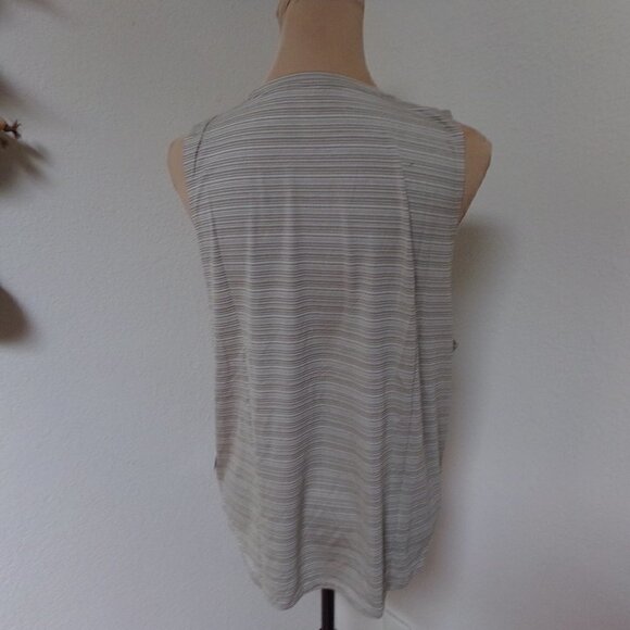 Cloudlight Striped Muscle Tank Whisper Strpe and Shadow Olive - Picture 5 of 5